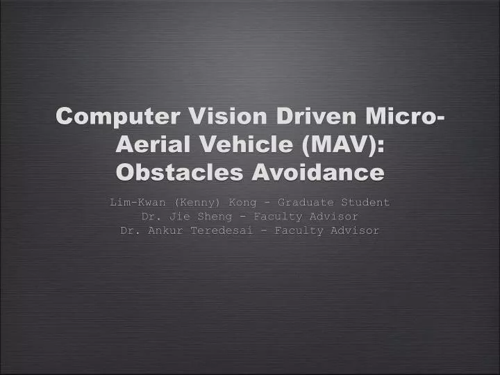 computer vision driven micro aerial vehicle mav obstacles avoidance