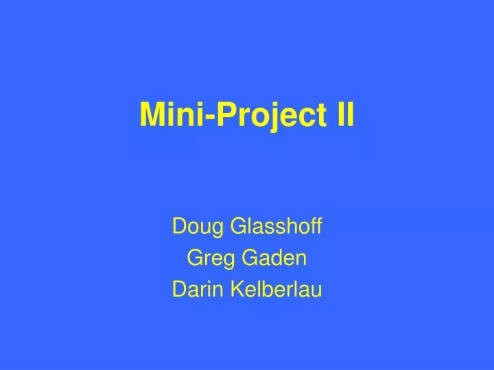mini project ii