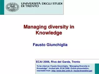 Managing diversity in Knowledge