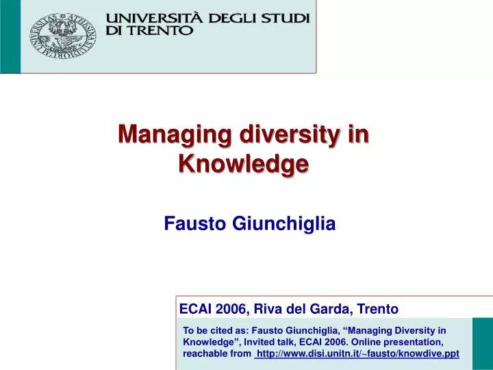 managing diversity in knowledge