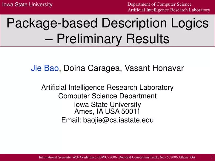 package based description logics preliminary results