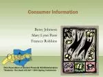 Consumer Information - slide 1
