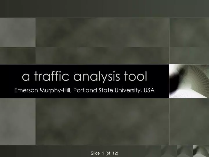 a traffic analysis tool