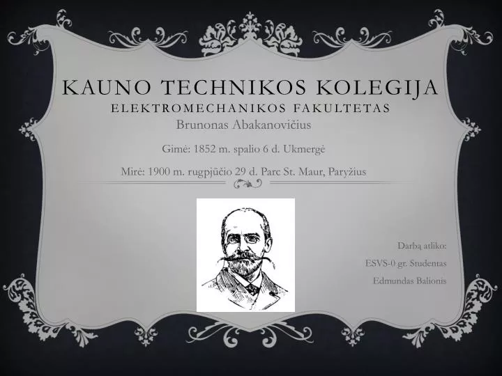 kauno technikos kolegija elektromechanikos fakultetas