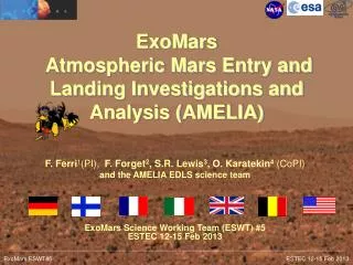 ExoMars Atmospheric Mars Entry and Landing Investigations and Analysis (AMELIA)