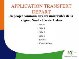application transfert depart