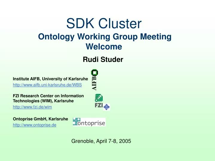 sdk cluster ontology working group meeting welcome