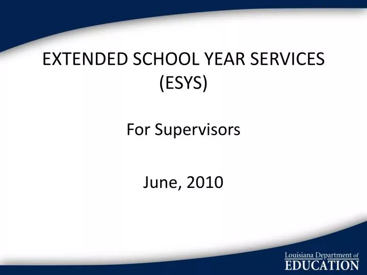 extended school year services esys