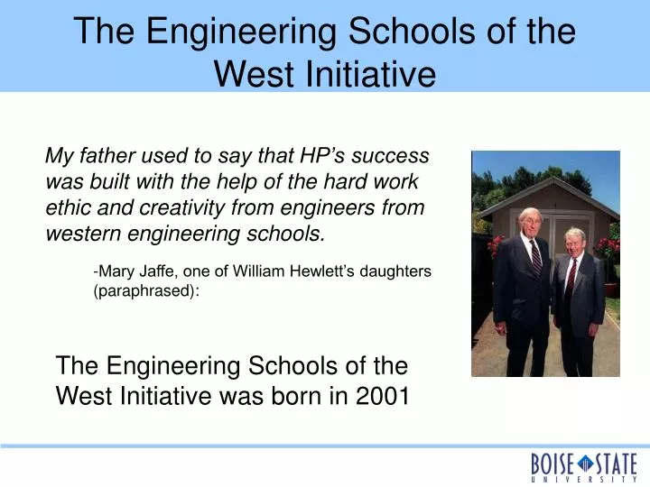 the engineering schools of the west initiative