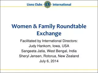 Women &amp; Family Roundtable Exchange