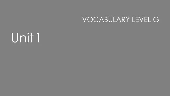 vocabulary level g