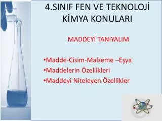 4 sinif fen ve teknoloj k mya konulari
