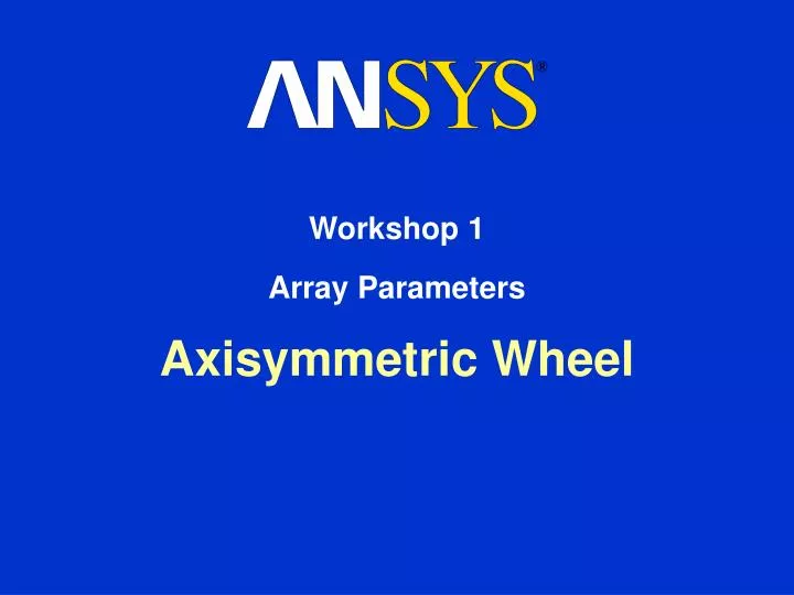 workshop 1 array parameters