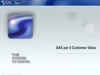 sas per il customer value