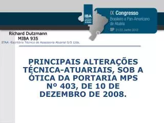 principais altera es t cnica atuariais sob a tica da portaria mps n 403 de 10 de dezembro de 2008