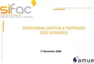 personnalisation reprises des donnees
