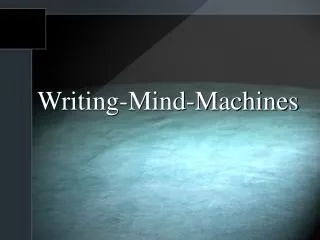 Writing-Mind-Machines