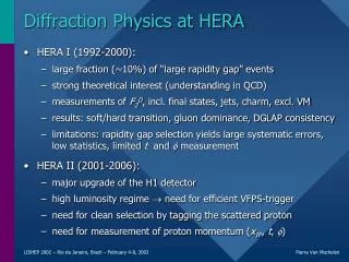 Diffraction Physics at HERA