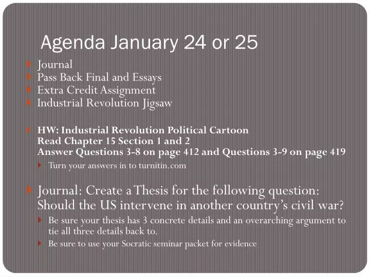 agenda january 24 or 25