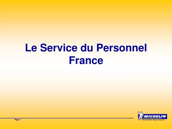 le service du personnel france