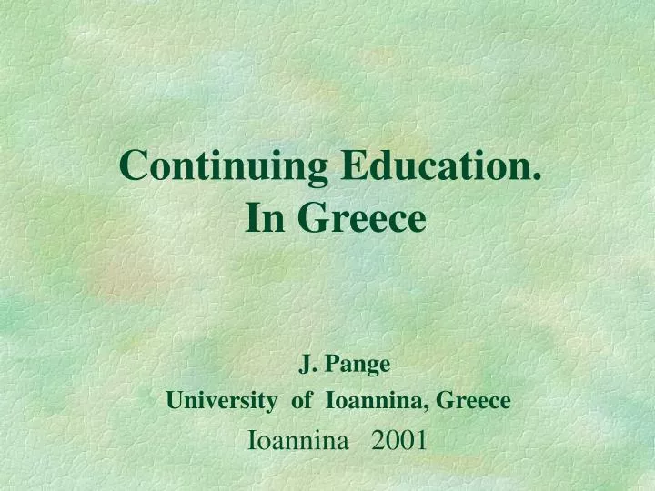 continuing education in greece