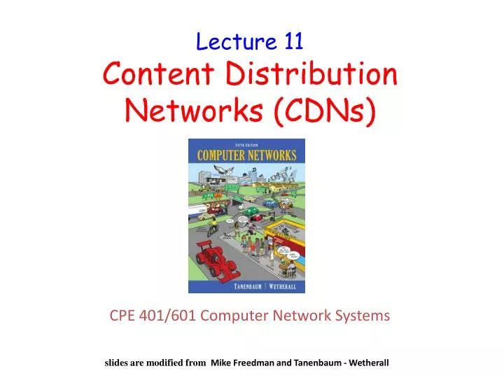 lecture 11 content distribution networks cdns