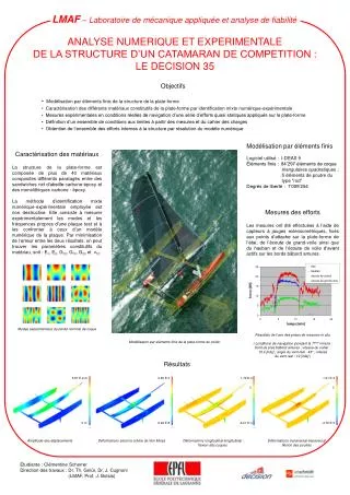 analyse numerique et experimentale de la structure d un catamaran de competition le decision 35