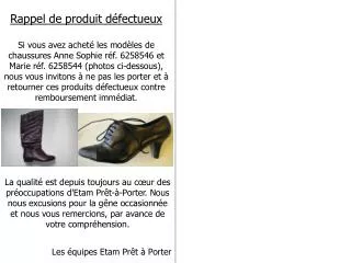 rappel de produit d fectueux