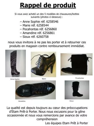 rappel de produit