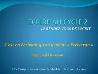 ecrire au cycle 2