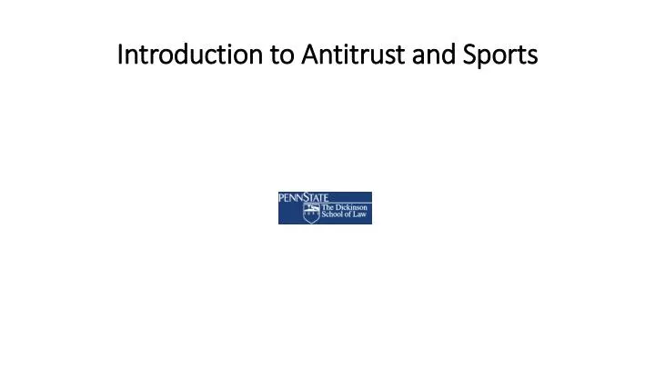 introduction to antitrust and sports