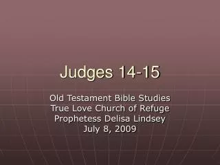 Judges 14-15