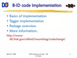 B-ID code implementation