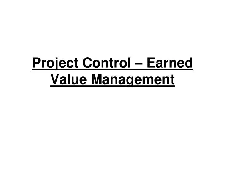 project control earned value management