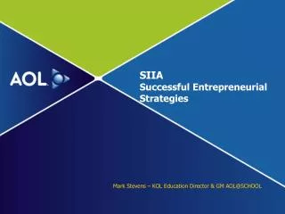SIIA Successful Entrepreneurial Strategies