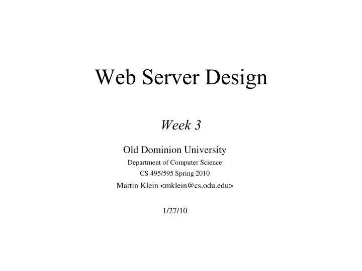 web server design week 3