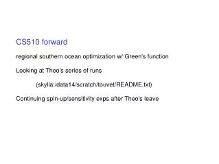CS510 forward regional southern ocean optimization w/ Green's function