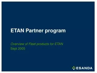 ETAN Partner program