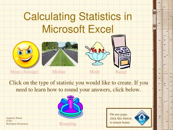 calculating statistics in microsoft excel
