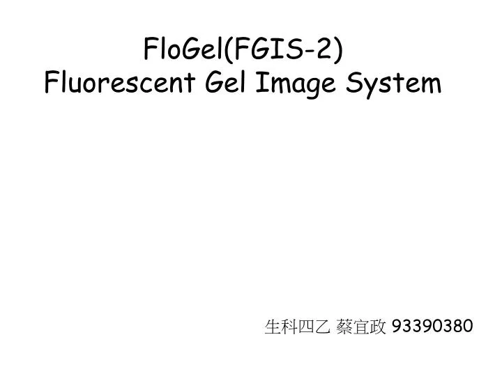 flogel fgis 2 fluorescent gel image system