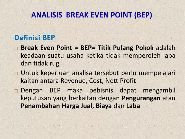 analisis break even point bep