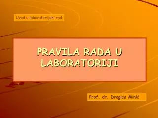 pravila rada u laboratoriji