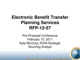 Electronic Benefit Transfer Planning Services RFP-12-57