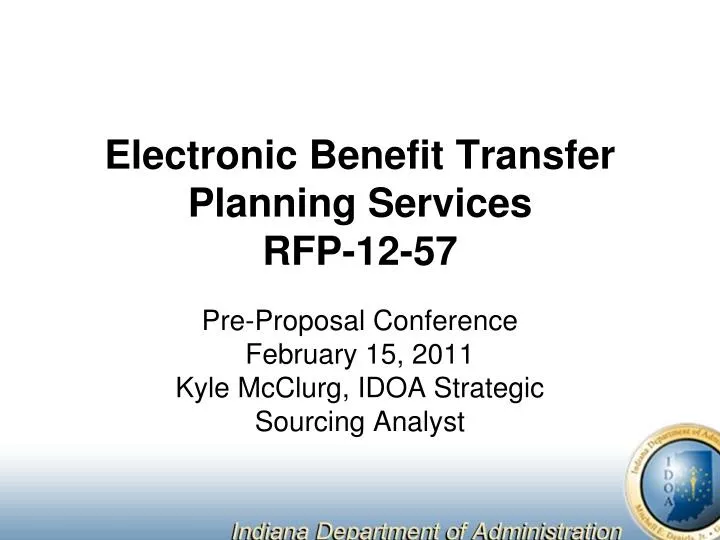 electronic benefit transfer planning services rfp 12 57
