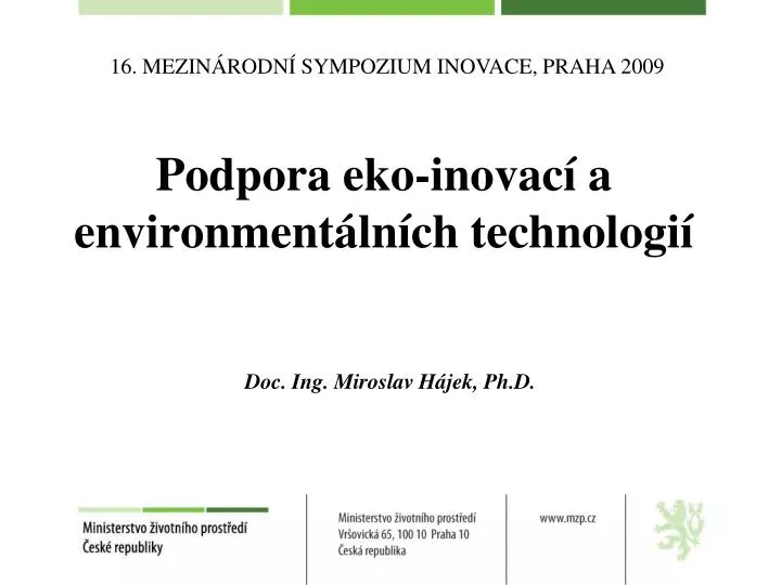 podpora eko inovac a environment ln ch technologi