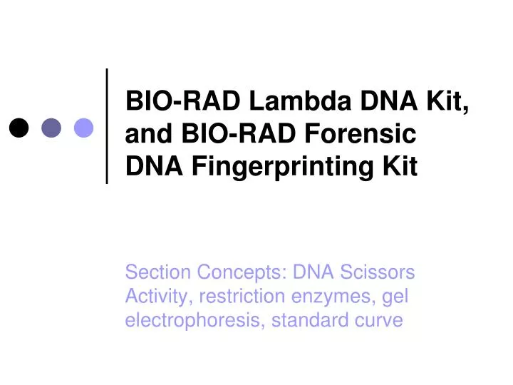 bio rad lambda dna kit and bio rad forensic dna fingerprinting kit