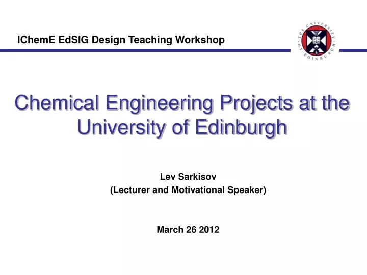 chemical engineering projects at the university of edinburgh
