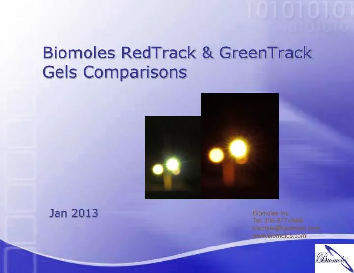 biomoles redtrack greentrack gels comparisons
