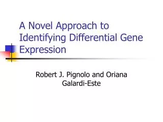 A Novel Approach to Identifying Differential Gene Expression