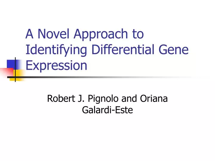 a novel approach to identifying differential gene expression
